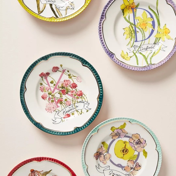 Fiona Corsini Monogram Canape Plate-Ouince - Picture 2 of 5